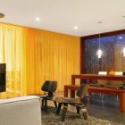 Stacked Cabin With Fantastic Stacked Cabin Design Interior With Minimalist Dining And Living Space With Contemporary Furniture Decoration Ideas Architecture Cozy Black Mountain Cabin With Yellow Shade Paint Colors