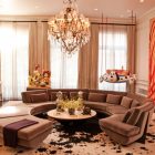 Big Sofas Marble Fascinating Big Sofas And Round Marble Coffee Table Shiny Crystal Chandelier Appealing Carpet On Marble Floor Artistic Painting Dream Homes Elegant Big Sofas Makes Your Living Lounge Look Expensive