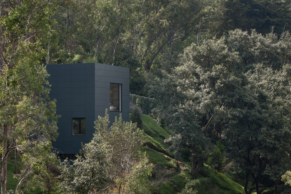 Cube Shaped In Fascinating Cube Shaped Alta House In Glossy Dark Outdoor Wall Surrounded By Shady Greenery Square Glass Wall Dream Homes Airy And Beautiful Mountain Retreat With Amazing Natural Landscape