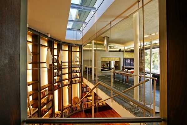 Sitting Space Beautiful Fascinating Sitting Space Near The Beautiful Home Library Room With Long Skylight And Interesting Staircase Near It Architecture Breathtaking Mountain House Blends In With Fresh Landscape Environment