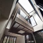Striped Wood Covering Fascinating Striped Wood Wall Cladding Covering H House Bright Glass Skylight Small Mezzanine With Glass Railing Dream Homes An Old House Turned Into Sleek Contemporary Home In Montonate, Italy