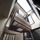 Striped Wood Covering Fascinating Striped Wood Wall Cladding Covering H House Bright Glass Skylight Small Mezzanine With Glass Railing Dream Homes An Old House Turned Into Sleek Contemporary Home In Montonate, Italy