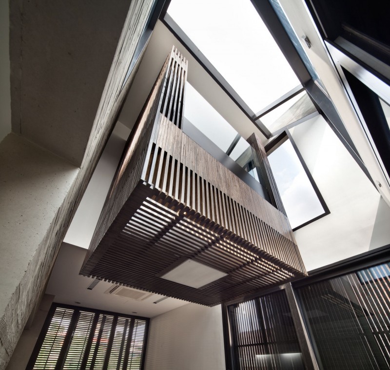 Striped Wood Covering Fascinating Striped Wood Wall Cladding Covering H House Bright Glass Skylight Small Mezzanine With Glass Railing Dream Homes  An Old House Turned Into Sleek Contemporary Home In Montonate, Italy