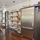 Stainless Steel Double Futuristic Stainless Steel Fridge With Double Door Placed Inside Eclectic Home Austin Texas Kitchen With Pantry Dream Homes Beautiful And Eclectic House Interior In Unique Vintage Decorations