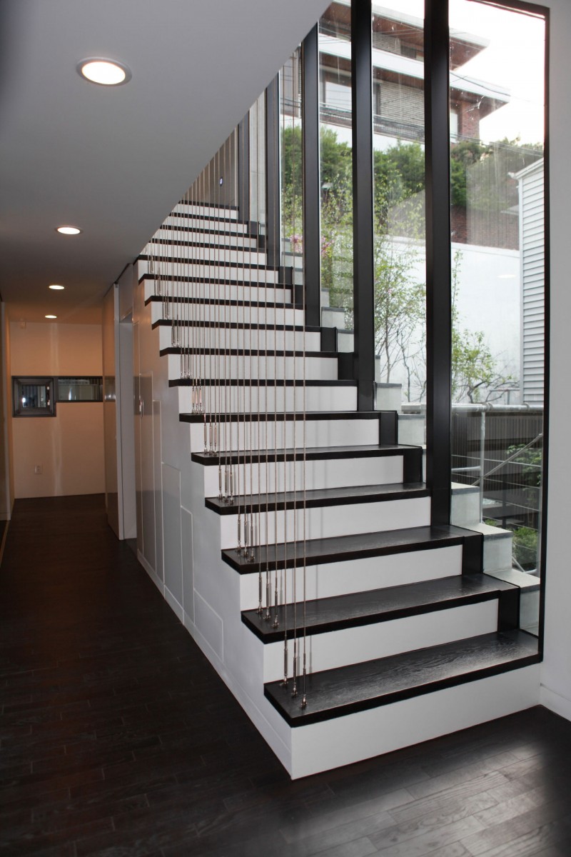 Ceiling Lights Floor Glaring Ceiling Lights Warm Wood Floor Minimalist Storage Under Steep Staircase With Tough Metallic Railing In Homey H House Dream Homes An Old House Turned Into Sleek Contemporary Home In Montonate, Italy