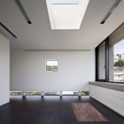 H House Modern Imposing H House Interior In Modern Flair Bright Skylight Warm Wood Floor Large Glass Window In Dark Frame Minimalist White Storage Dream Homes An Old House Turned Into Sleek Contemporary Home In Montonate, Italy