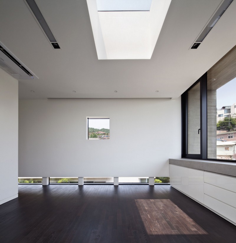 H House Modern Imposing H House Interior In Modern Flair Bright Skylight Warm Wood Floor Large Glass Window In Dark Frame Minimalist White Storage Dream Homes  An Old House Turned Into Sleek Contemporary Home In Montonate, Italy