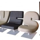 Yes Alphabetic Colored Inspiring YES Alphabetic Chairs Collection Colored In Cream And Grey With Unique Punctuation In Typographic Tabisso Decoration Unique Chairs Furniture Designs To Spice Up Your Home