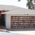 Garage Door Simple Interesting Garage Door Decals Of Simple House With Wooden Inset Bookcase As Main Image To Attract Attention Decoration Creative Garage Door Covers And Decals To Style Your Artistic Garage Door