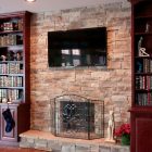 Traditional Family Interior Interesting Traditional Family Room Design Interior Completed With Stone Fireplace Design And Traditional Bookshelf Furniture Fireplace Classic Yet Contemporary Stone Fireplace For Wonderful Family Rooms