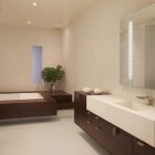 White Painted Townhouse Large White Painted Murray Hill Townhouse Master Bathroom Interior Furnished With Floating Vanity And Bathtub Decoration Elegant Contemporary Private Home With Marvelous Wooden Stairs