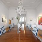 Crystal Chandelier Painted Luxurious Crystal Chandelier On White Painted Ceiling Above Wood Glossy Dining Table Inside Traditional Swedish Apartment Apartments Vintage Swedish Home Decorated With Contemporary Scandinavian Touch Of Traditional Style