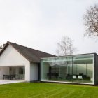 Framework House Architecten Marvelous Framework House By Cocoon Architecten Design Exterior With Modern Style Used Glass Wall And Green Landscaping Ideas Decoration Light And Airy Minimalist Home Interior With White Color Schemes