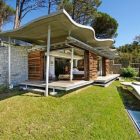 Details In Home Modern Details In The Beautiful Home Courtyard With Cozy Bedroom And Green Grass Yard Near It Architecture Breathtaking Mountain House Blends In With Fresh Landscape Environment