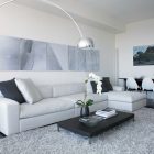 Home Living Designed Modern Home Living Room Interior Designed With Light Grey L Shaped Sectional Sofa With Chaise And Coffee Table Dream Homes Deluxe Sectional Sofa For Contemporary Furniture Of Minimalist Residence