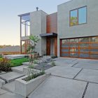 Landscape Garden Exterior Modern Landscape Garden Offset House Exterior Modern Garage Door Architecture Awesome Modern Home With Neutral Color Palettes For Interior And Exterior