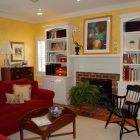 Fashioned Yellow Room Old Fashioned Yellow Painted Living Room Interior Integrating Red Sectional Sofa With Pillows And Black Chair Decoration Gorgeous Red Sectional Sofas For A Stylish Modern Interiors