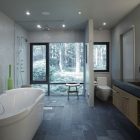 Kettle Hole Bathroom Open Kettle Hole Home Master Bathroom Idea Involving Oval Shaped Porcelain Bathtub Private Toilet And Vanity Dream Homes Cantilevered Contemporary Home With Captivating Living Room Spaces