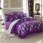 Polka Dot Cover Pretty Polka Dot Purple Duvet Cover With Unusual Tufted Bed Headboard White Armchair Warm Fur Rug On Wood Floor Fake Flower Bedroom Comfortable Purple Duvet Covers For Your Beautiful Bedroom Sets