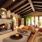 Traditional Family Interior Pretty Traditional Family Room Design Interior Decorated With Stone Fireplace Design And Beige Sofa Furniture For Home Inspiration Fireplace Classic Yet Contemporary Stone Fireplace For Wonderful Family Rooms