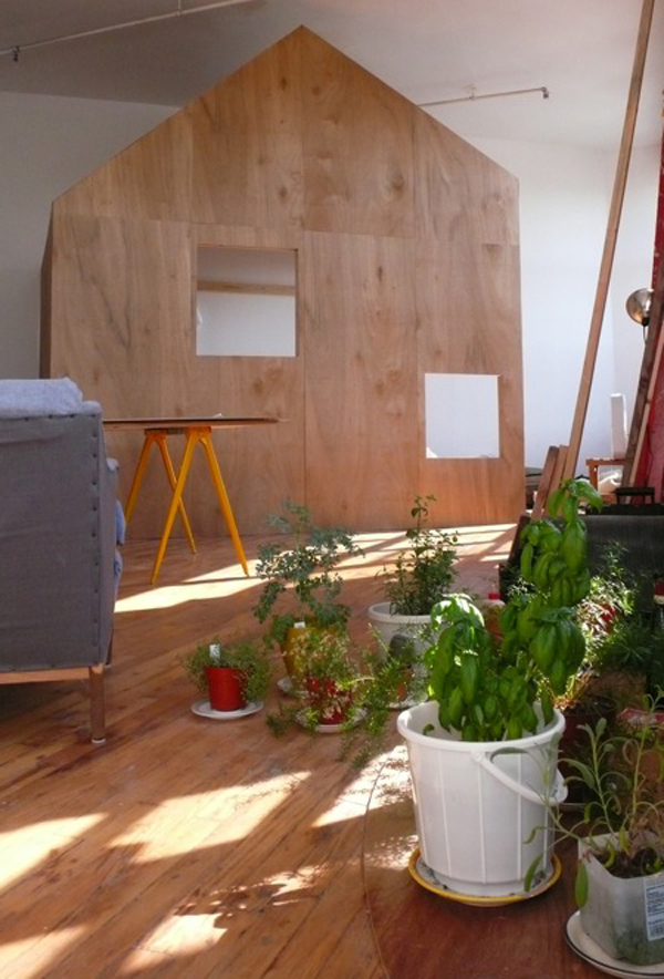 Indoor Garden To Refreshing Indoor Garden For Veggie To Maximize Cabin Loft In Brooklyn Unitary Room With Full Of Wood On Wall And Floor Decoration Unique Tiny Cabin With Minimalist Staircase That Maximize Space