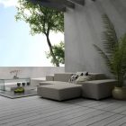 Landing Design Used Sensational Landing Design In Terrace Used Wooden Deck Flooring And Modern Outdoor Sofa Furniture Decoration Ideas Dream Homes Stylish Grey Interior Design With Chic And Beautiful Colorful Paintings
