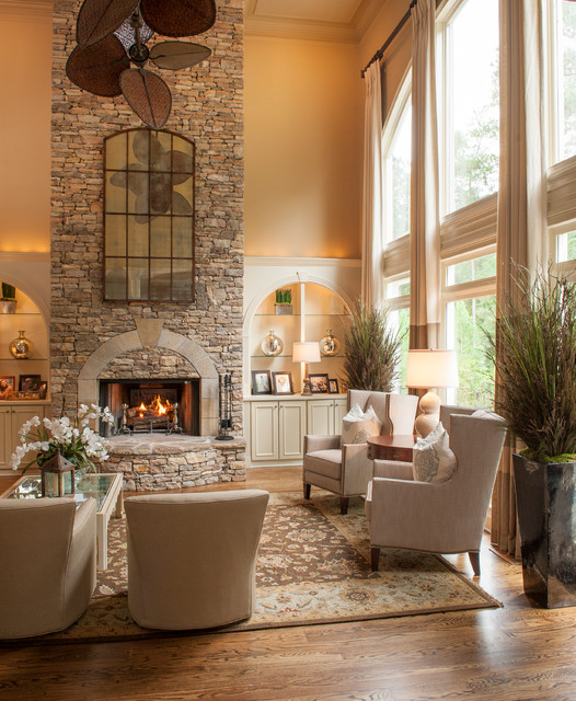 Traditional Living Interior Sensational Traditional Living Room Design Interior Completed With Stone Fireplace Design And Beige Sofa Furniture Ideas Fireplace  Classic Yet Contemporary Stone Fireplace For Wonderful Family Rooms