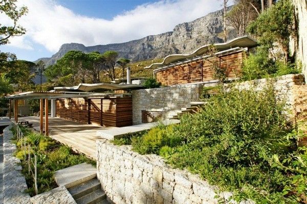 Beautiful Home Wide Simple Beautiful Home Patio With Wide Pergola And Wide Wooden Floor Facing The Green Grass Yard Architecture Breathtaking Mountain House Blends In With Fresh Landscape Environment