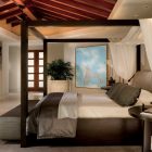 Wooden Canopy Contemporary Simple Wooden Canopy Bed In Contemporary Bedroom Using How To Cool A Bedroom Idea Involve White Drapes On Canopy Bedroom Simple Bedroom Decoration And Wooden Furniture Ideas For Your Bedroom