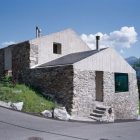 Chamoson House Outdoor Splendid Chamoson House With Stone Outdoor Wall Small Staircase Sloping Concrete Driveway Tube Stainless Steel Chimney Dream Homes Unusual Contemporary Rural House With Rough Stone Wall Structure