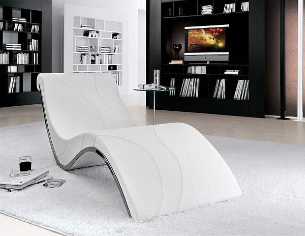 White Contemporary Furniture Stunning White Contemporary Chaise Lounge Furniture Design With Black Shelving Decoration Ideas For Inspiration Furniture  Casual And Comfortable Lounge Chairs For Your Home Furniture Appliances