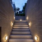Modern Concrete With Stylish Modern Concrete Outdoor Staircase With Glaring Outdoor Lights Ornamental Plants In Large Concrete Planter Cool H House Exterior Dream Homes An Old House Turned Into Sleek Contemporary Home In Montonate, Italy