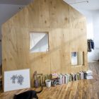 Setting Of Cabin Tidy Setting Of Storage Covering Cabin Loft In Brooklyn Wooden Divider With Frames Displaying Wall Art And Books Decoration Unique Tiny Cabin With Minimalist Staircase That Maximize Space (+11 New Images)