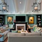 Beach Styled Idea Traditional Beach Styled Living Room Idea With Fresh Green Painted Room Involving Light Grey Sectional Sofa Idea Dream Homes Deluxe Sectional Sofa For Contemporary Furniture Of Minimalist Residence