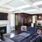 Sectional Big Fur Traditional Sectional Big Sofas With Fur Pillows Wall Mounted TV Above Warm Fireplace Rustic Wood Floor Cool Pendant Lights Dream Homes Elegant Big Sofas Makes Your Living Lounge Look Expensive