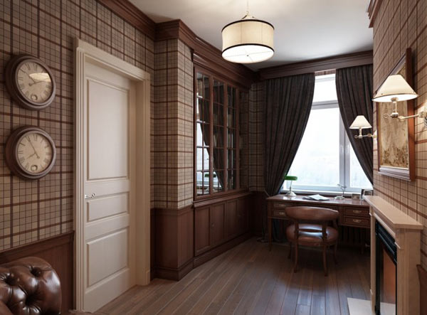 Russian Apartment Office Wonderful Russian Apartment Design Home Office Space With Traditional Furniture With Brown Color Design Ideas Decoration  Classy And Classic Interior Design In Neutral Color Decorations
