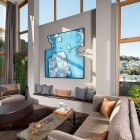 Blue Wall Center Adorable Blue Wall Art On Center Wall Of House San Francisco Susan Fredman Design Group Lounge With Bench Interior Design Modern Mountain Home With Concrete Exterior And Interior Structure