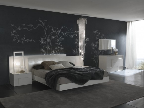 Contemporary Bedroom Bamboo Adorable Contemporary Bedroom Theme With Bamboo Wall Art And Mixed With Futuristic Lightning Designs On The White Ceiling Bedroom  15 Neutral Modern Bedroom Decoration In Stylish Interior Designs