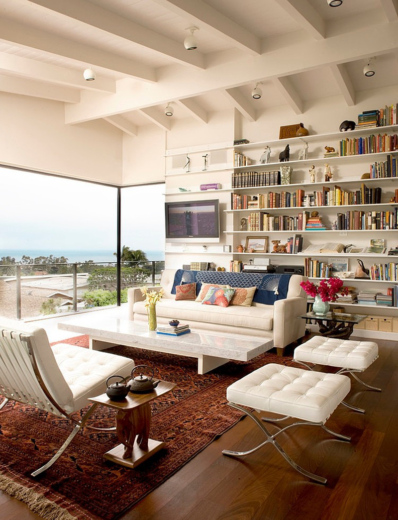 Fair House Architects Airy Fair House Laidlaw Schultz Architects Living Room Furnished With White Sofa Barcelona Chair And Ottomans Dream Homes Striking Contemporary Home With Warm Interior And Color Schemes