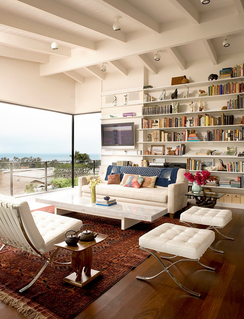 Fair House Architects Airy Fair House Laidlaw Schultz Architects Living Room Furnished With White Sofa Barcelona Chair And Ottomans Dream Homes  Striking Contemporary Home With Warm Interior And Color Schemes