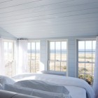 Space For Ideas Airy Space For Beach Bedroom Ideas For Beach Style With White Wooden Striped Ceiling And White Transparent Drapes Bedroom 19 Stylish White Interior Design For Beach Bedroom Ideas