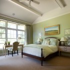 Themes Green Beautified Airy Themes Green Bedroom Ideas Beautified White Ceiling With White Electric Lamp Furnished White Desk And Chair Bedroom 20 Wonderful Green Bedroom Ideas With Suite Bed Cover Appearances