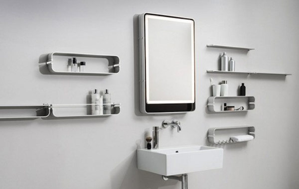 Al Mirror Minimalist Amazing Al Mirror Design In Minimalist Bathroom Space Completed With Small Wall Shelving Furniture Design Ideas Decoration Stylish Creative Mirror Decorations For All Types Of Homes