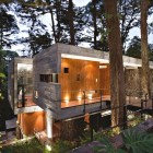 Building Design House Amazing Building Design Of Corallo House With Soft Brown Wall Made From Wooden Material And Several Bright Lighting From Floor Lamps Dream Homes Exquisite Modern Treehouse With Stunning Cantilevered Roof