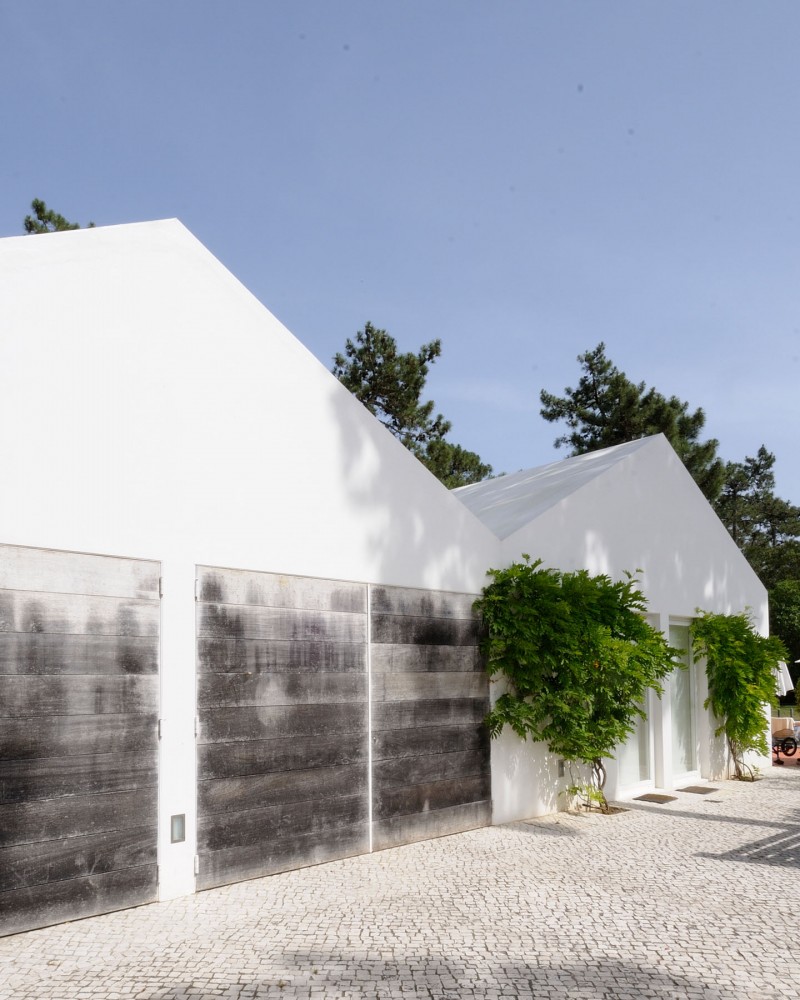 Building Design In Amazing Building Design Of House In Banzao With White Wall Made From Concrete And Diagonal Shaped Of Concrete Roof Architecture  Brilliant Contemporary Home With Stunningly Monochromatic Style