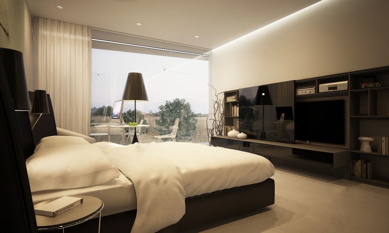 Decorative Bedroom House Amazing Decorative Bedroom In M House In Singera Involved Wooden Open Cabinets And Dark Arch Lamp With White Transparent Drapes Dream Homes Stunning Modern Home Design With Concrete Walls And Glass Materials