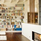 Floor To Idea Amazing Floor To Ceiling Bookcase Idea Of Fair House Laidlaw Schultz Architects Displaying Colorful Collectible Books Dream Homes Striking Contemporary Home With Warm Interior And Color Schemes