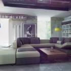 Home Interior Bizkitfan Amazing Home Interior Design In Bizkitfan Including A Sectional Sofa With A Blue Arch Lamp On The Glossy Flooring Nearby The Bay Windows Decoration Luxurious Modern Furniture For Stylish Bachelor Pad