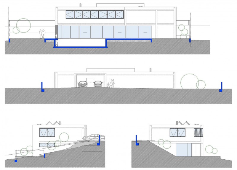 House L Plans Amazing House L Residence House Plans Displaying The Wall Side Of The House The Garage And The Ground Floor Decoration Simple Home Design With Transparent Glass Wall And Bright Interiors