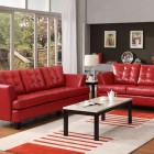 Living Room Red Amazing Living Room Design With Red Leather Sofa Dark Brown Wooden Table And White Colored Carpet Placed On The Floor Furniture Outstanding Living Room Furnished With A Red Leather Couch Or Sofa Sets